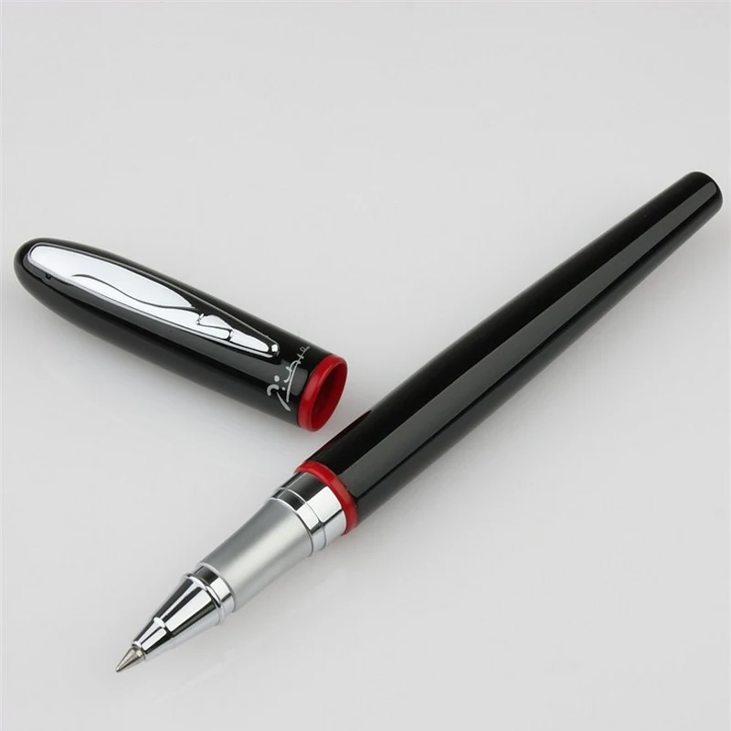 

Picasso 907 Изысканная металлическая черная шариковая ручка Montmartre Pimio с красным кольцом и оригинальной коробкой, ручка с тонким наконечником для письма PR003