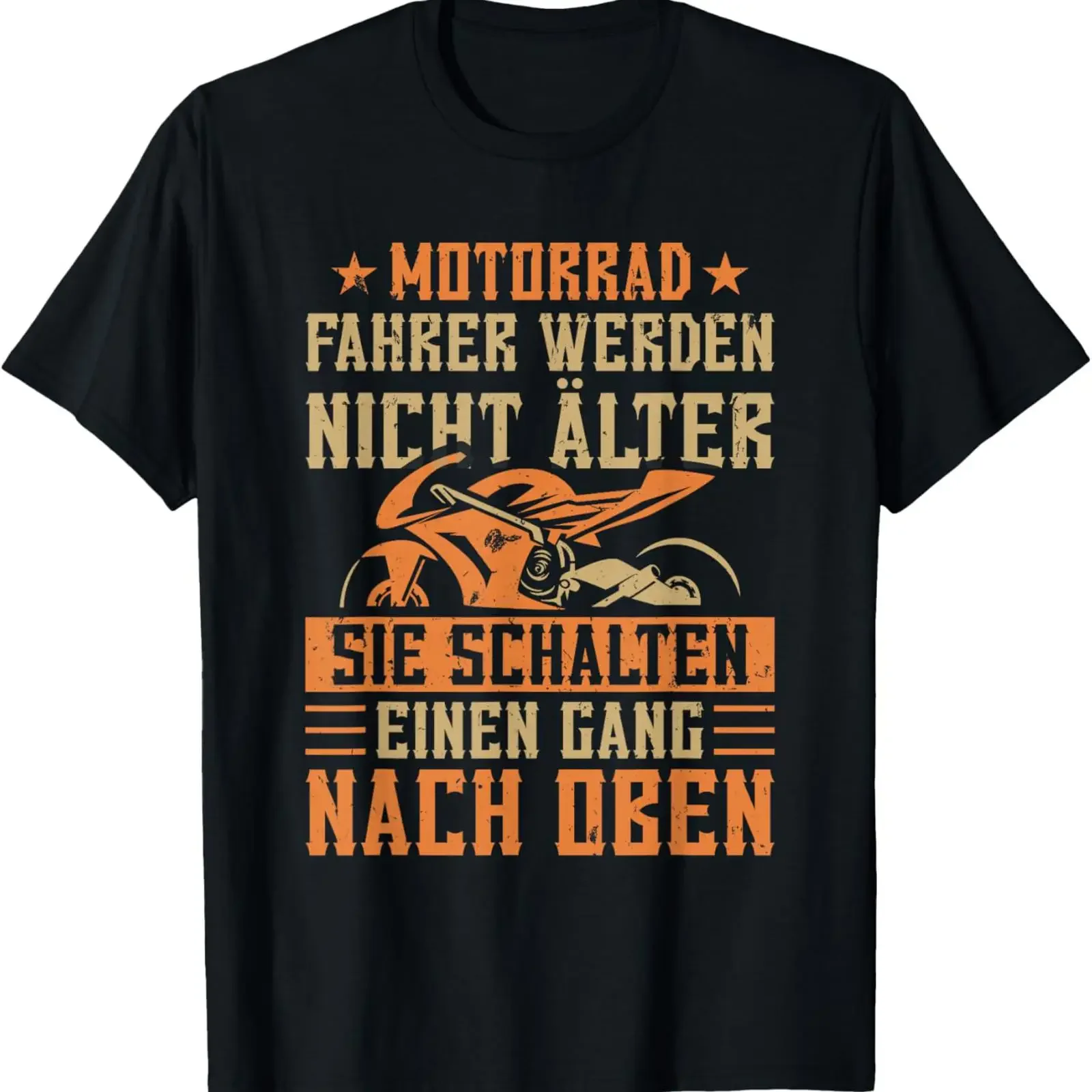 Men's Motorcycle Biker Motorcyclist Switch One Gear High T Shirt black vintage Washed Versatile Unisex designer clothes Soft