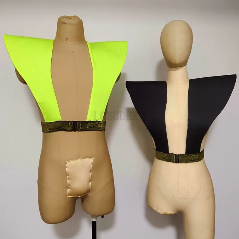 Male Female Singer Dancer Stage Performance Vest Waistcoat Armor Accessories Prop Costume Bar Nightclub