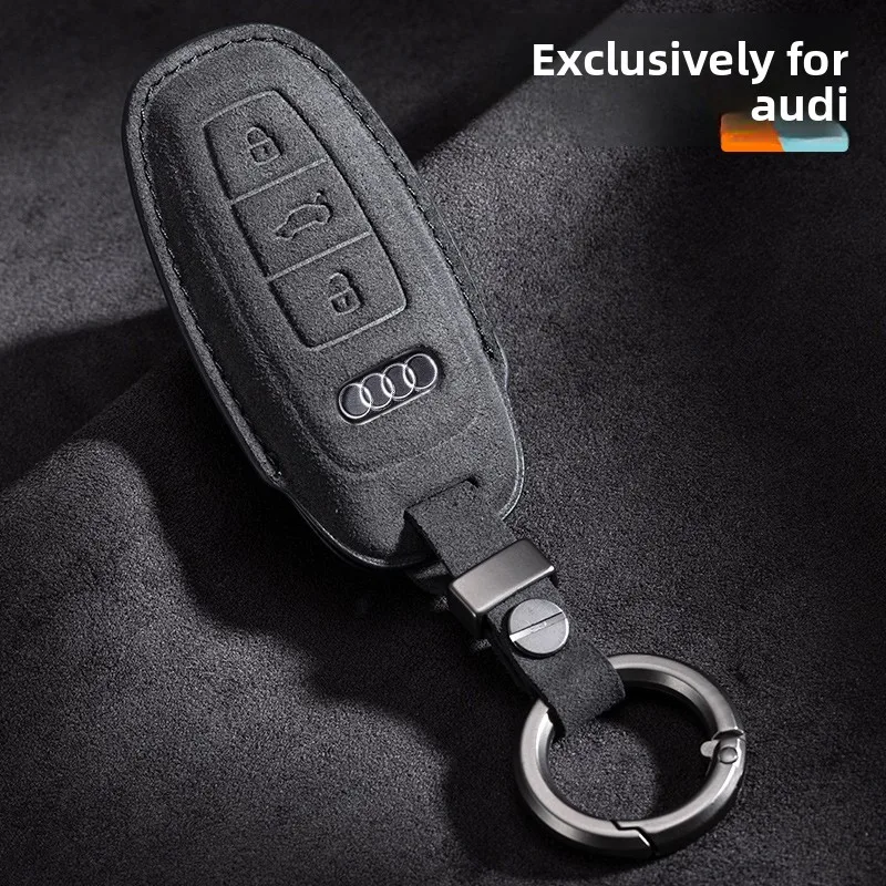 

Suede Car Remote Key Case Bag For For Audi A4 B9 A5 A6 8S 8W Q5 Q7 4M S4 S5 S7 TT RS auto Key housing accessories