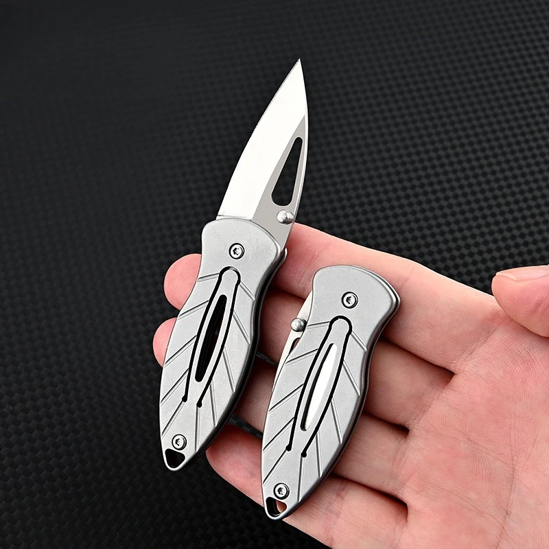 

NEW Mini Folding Knife with Portable Keychain for Unboxing D2 Steel Edge Convenient Outdoor Knife