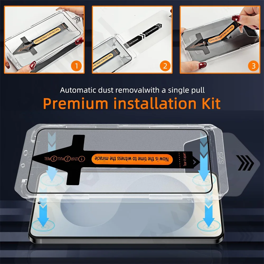 2 حزمة لسامسونج غالاكسي S25 الترا S24 A56 A36 5G الزجاج المقسى حامي الشاشة السيارات القضاء على الغبار فقاعة الحرة HD واضح