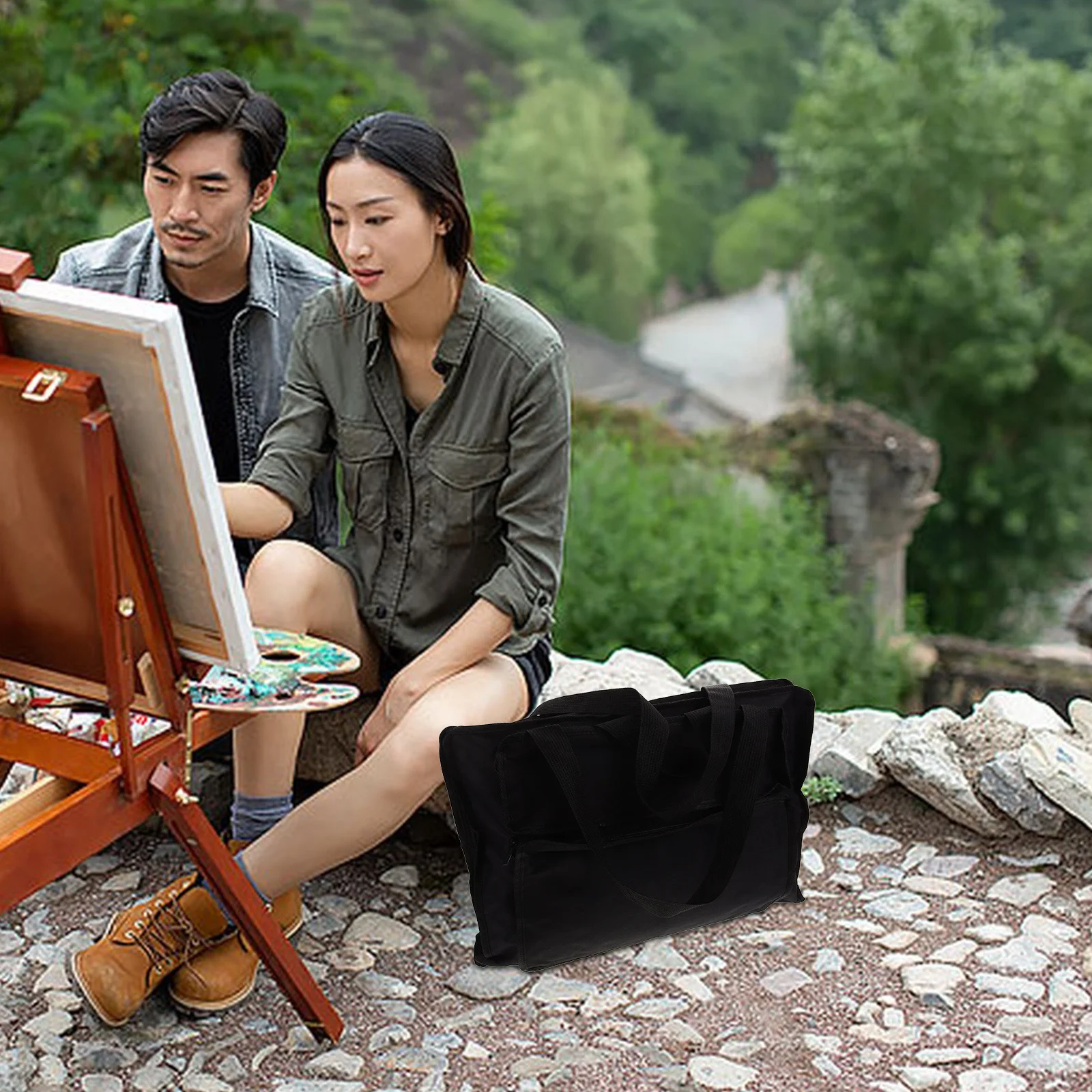 

Drawing Board Bag Large Capacity Canvas Organizer For Art Supplies Portable Painting Tool Carrier Sketching Outdoor