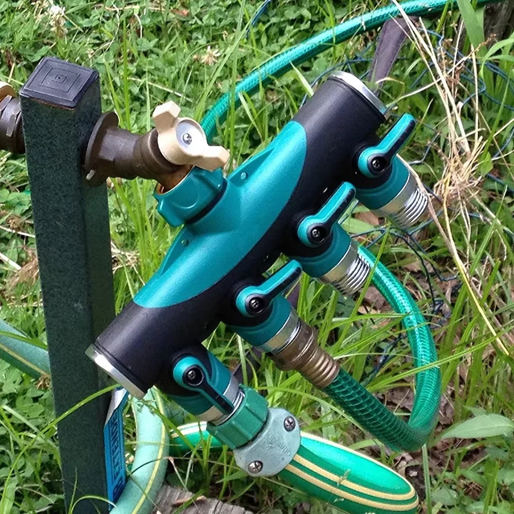One way four valve water distribution controller suitable for garden watering, watering hoses, water pipes, metal splitters