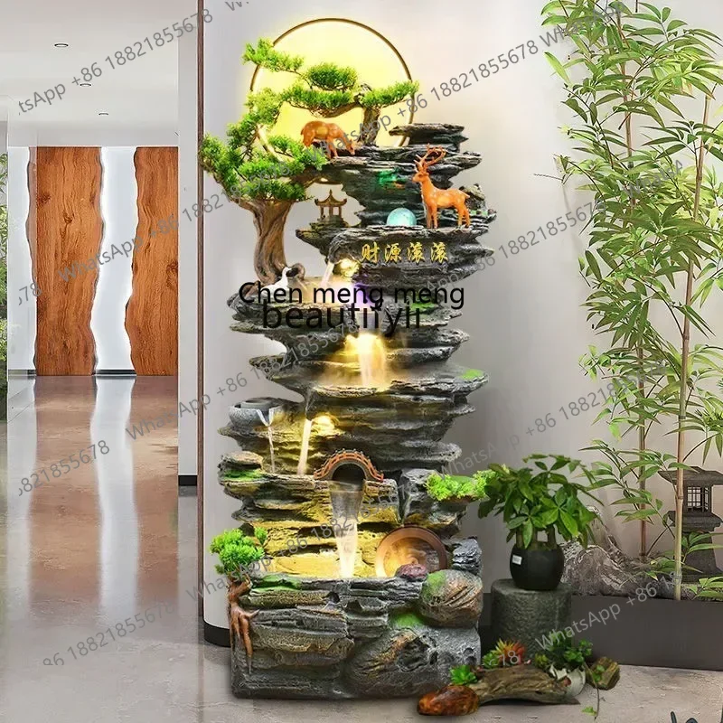 P178  Large floor-to-ceiling rockery flowing water fountain living room office decorated alpine circulating waterscape orname