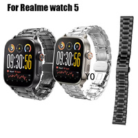 For Realme watch 5 Smart Watch Strap Stainless steel metal Men Band