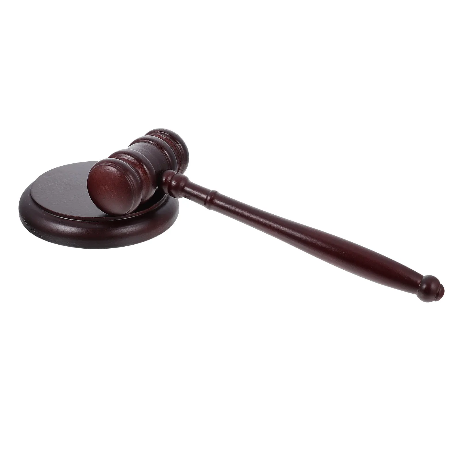 1セット-裁判官の木製ハンマー-オークション法廷ロールプレイ用-丸い台座付き-手と目の協調性を養う木製ハンマー