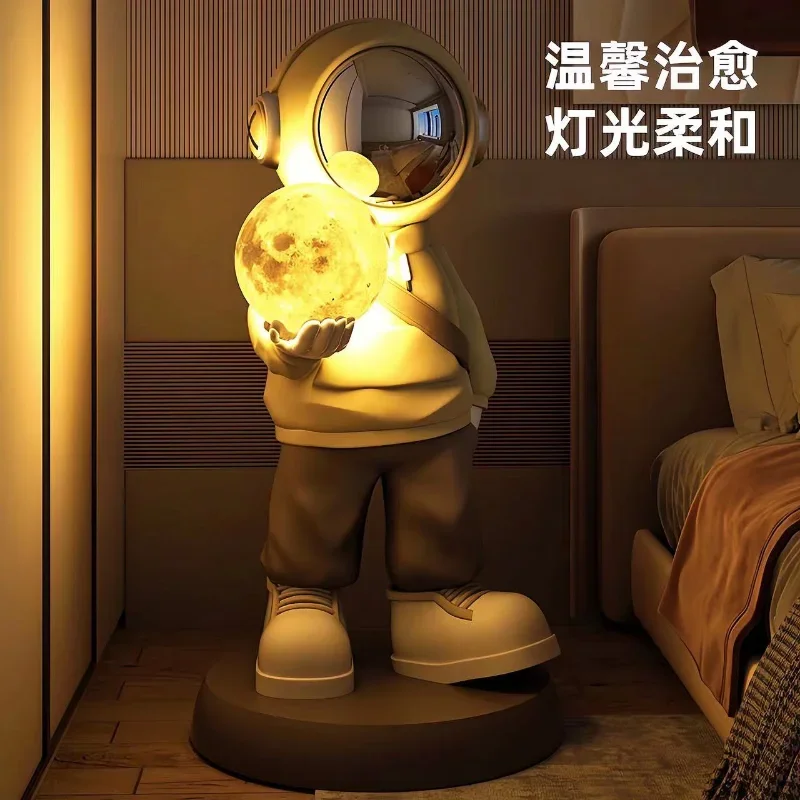 Creative Moon Lamp Astronaut Large Floor-standing Ornament Living Room Decoration Smart Home Bluetooth Speaker Home Gift