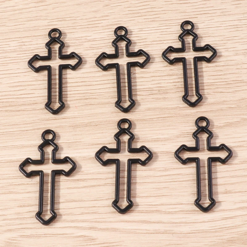 10pcs Cute Alloy Steampunk Cross Charms for Jewelry Making DIY Handmade Drop Earrings Pendants Necklaces Crafts Accessories