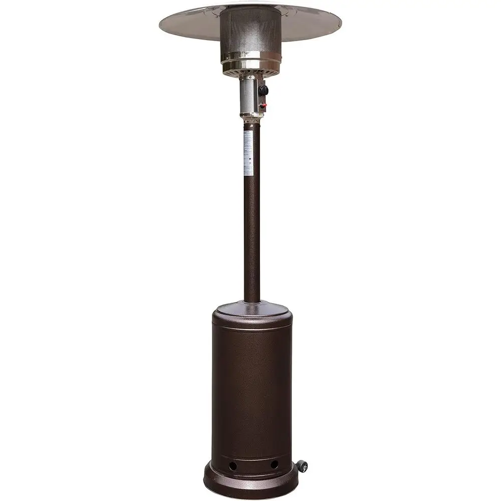 

Outdoor Bronze Stainless Steel Propane Patio Heater, 40,000 BTU, 7.5 Feet Tall with Wheels for Commercial & Residential Use