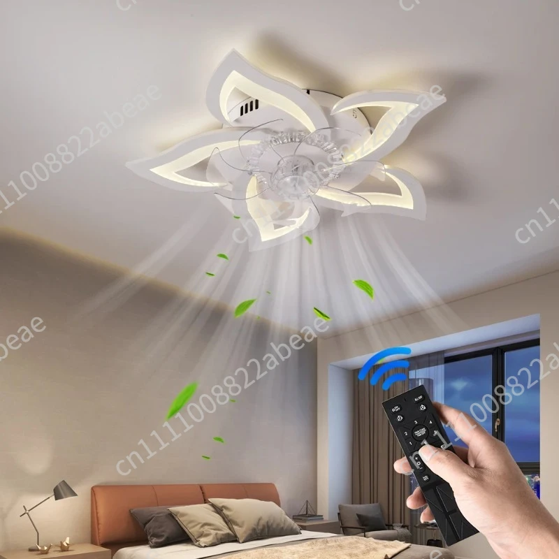 Ceiling Fan with Lights Modern Dimmable Flower Shape Remote Control/app Control Timing 6 Gear Speeds Fan Ceiling Lamp