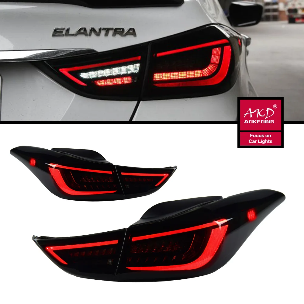 4PCS Car Headlight for Hyundai Elantra Taillights 2011-2016 for Elantra LED Tail Lamp+Turn Signal+Brake+Reverse LED light