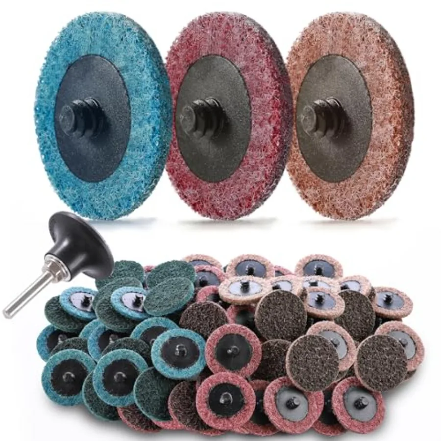 

36PCS Premium Quick Change Surface Conditioning Discs 2-Inch 3 Grit Nylon Non-Woven Disc 1/4 Inch Roll Lock Holder for Die Grin