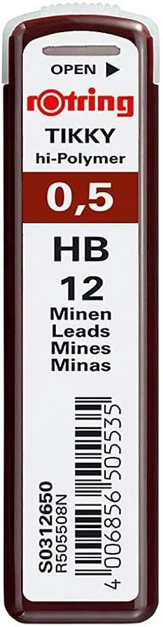 

0.5mm HB Mechanical Pencil Lead, 12-Pack for Smooth Writing and Precision