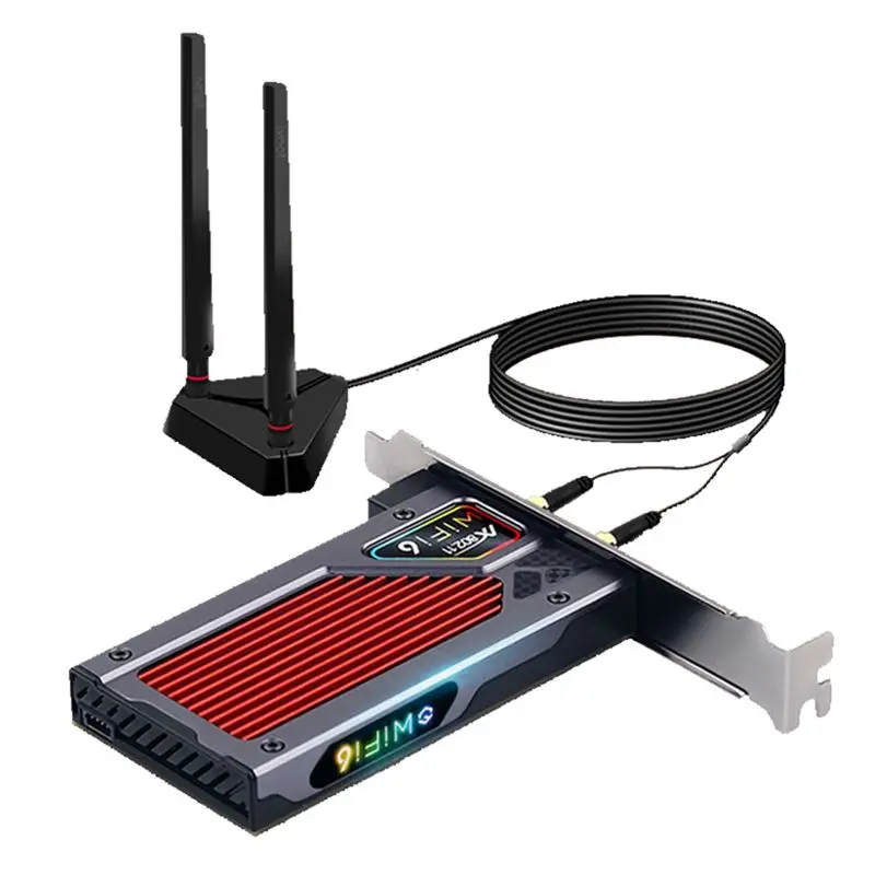 

A29F-Wifi 6E AX210 PCI-E Network Card, BT5.3 5374Mbps Tri-Band 2.4G/5G/6Ghz For Desktop PC