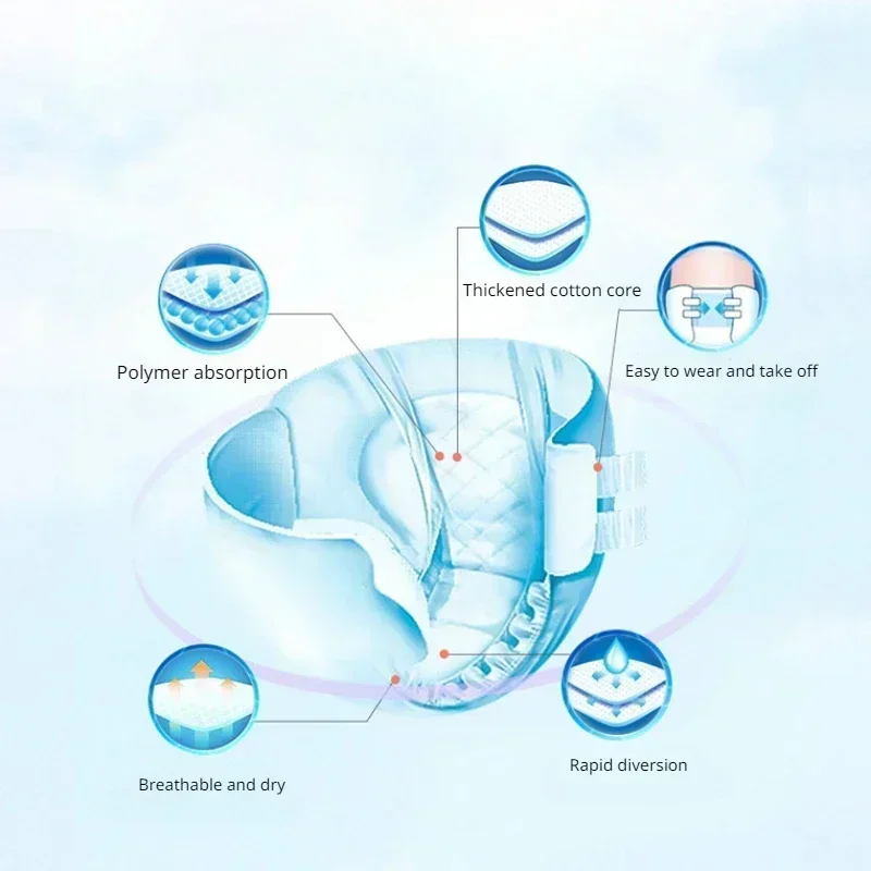 Universal Adult Diapers XL Oversized Elderly Diapers Are Soft Dry and Breathable Disposable Leak Proof Diaper for Adult Care