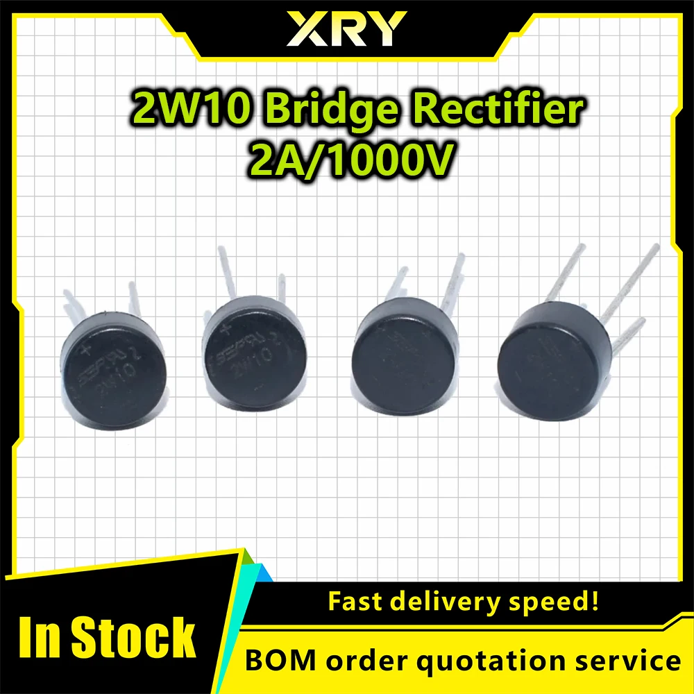 10PCS 2W10 Diode Bridge Rectifier 2w10 2A 1000V NEW