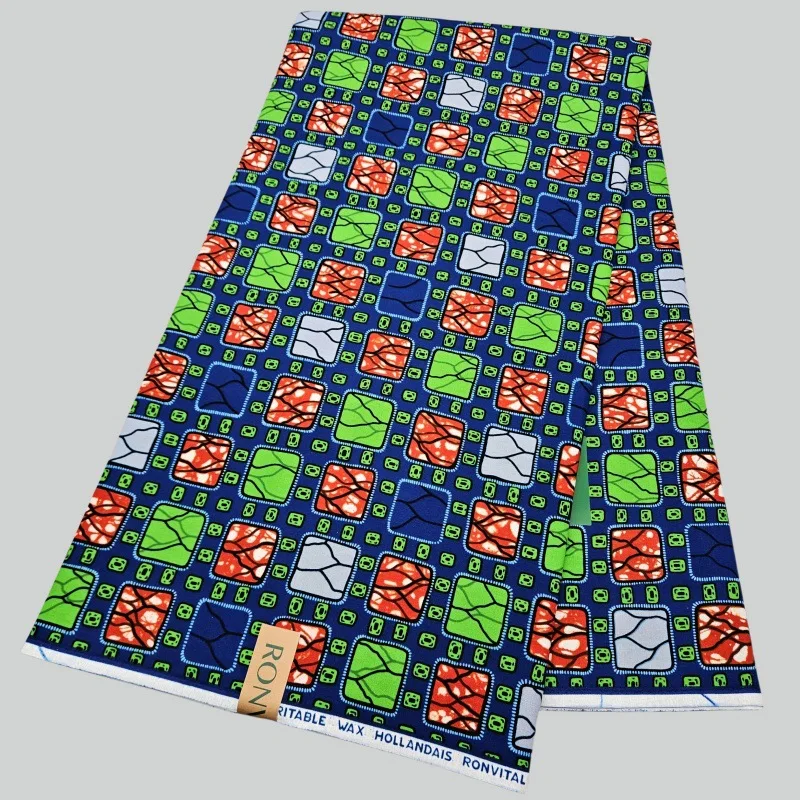 

6 ярдов длинные красочные квадраты с принтом хлопок в африканском стиле восковая ткань для шитья платья диван занавеска скатерть шириной 120 см R2745