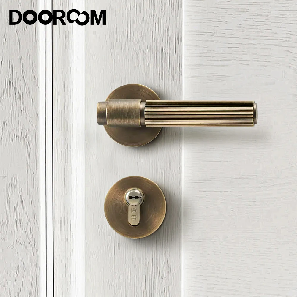 Imagem -02 - Dooroom-solid Wood Door Lock Grupo Cabo de Madeira Split Privacy Pore Listra Interior Quarto Casa Moda