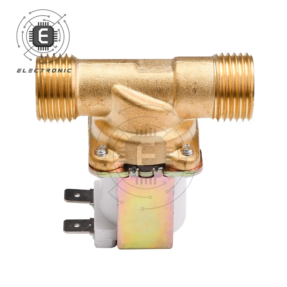 Interruttore elettrovalvola elettrica in ottone 220V DC 12V 24V G1/2 interruttore dell'acqua normalmente chiuso