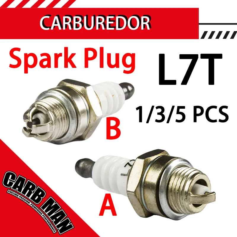 L7T 3-Sided Lawn Mover Strimmer Chainsaw Grass Brush Cutter Spark Plug For Honda 2500 3800 4500 5200 2 Stroke Gas Oil Engine
