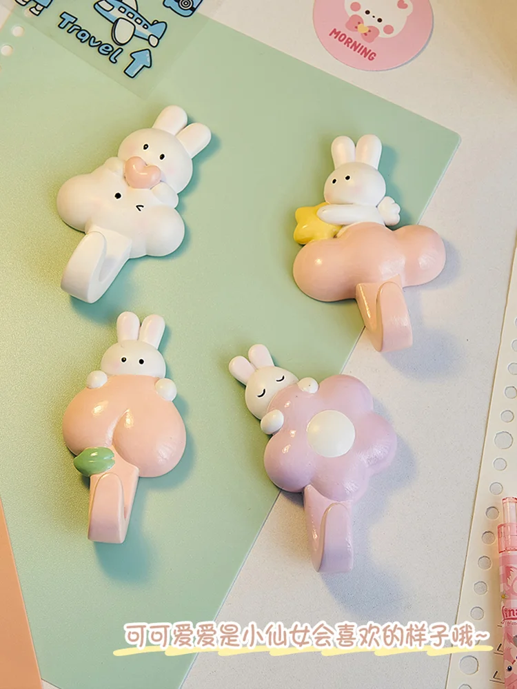 The product can be customized.cute rabbit hook creative cartoon strong no punch hook load-bearing dormitory bathroom