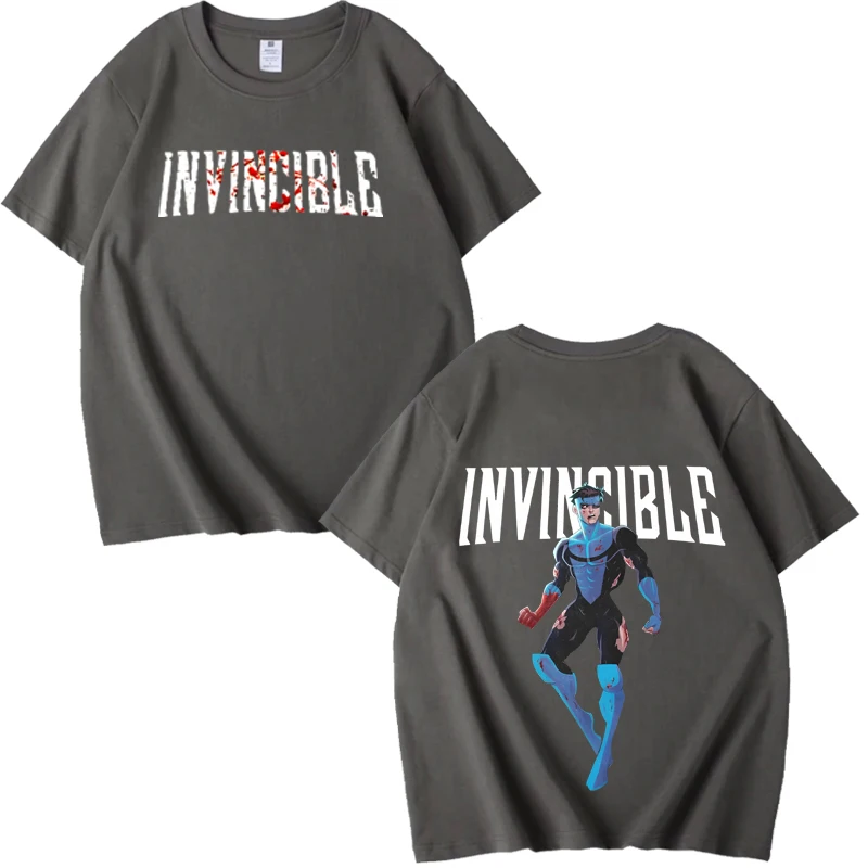 Invincible Blood Splat Logo Merch T Shirt men women manga  Oversized 100% Cotton short sleeve Summer print Unisex plus size tops