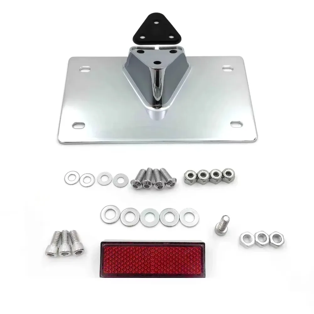 

Chrome Layback License Plate Mounting Kit for Harley Davidson License Plate Up To 7-1/4" X 4-1/4"