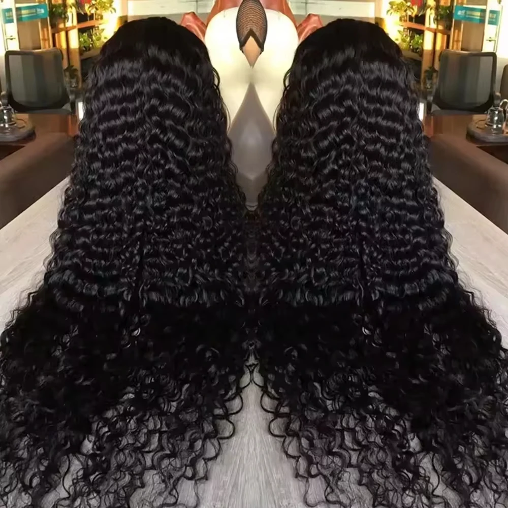 

30-дюймовый парик с кружевной передней частью 13x4/13x6 из натуральных волос, глубокая волна, HD-кружево, распродажа, парик из натуральных волос с водной волной, кудрявый