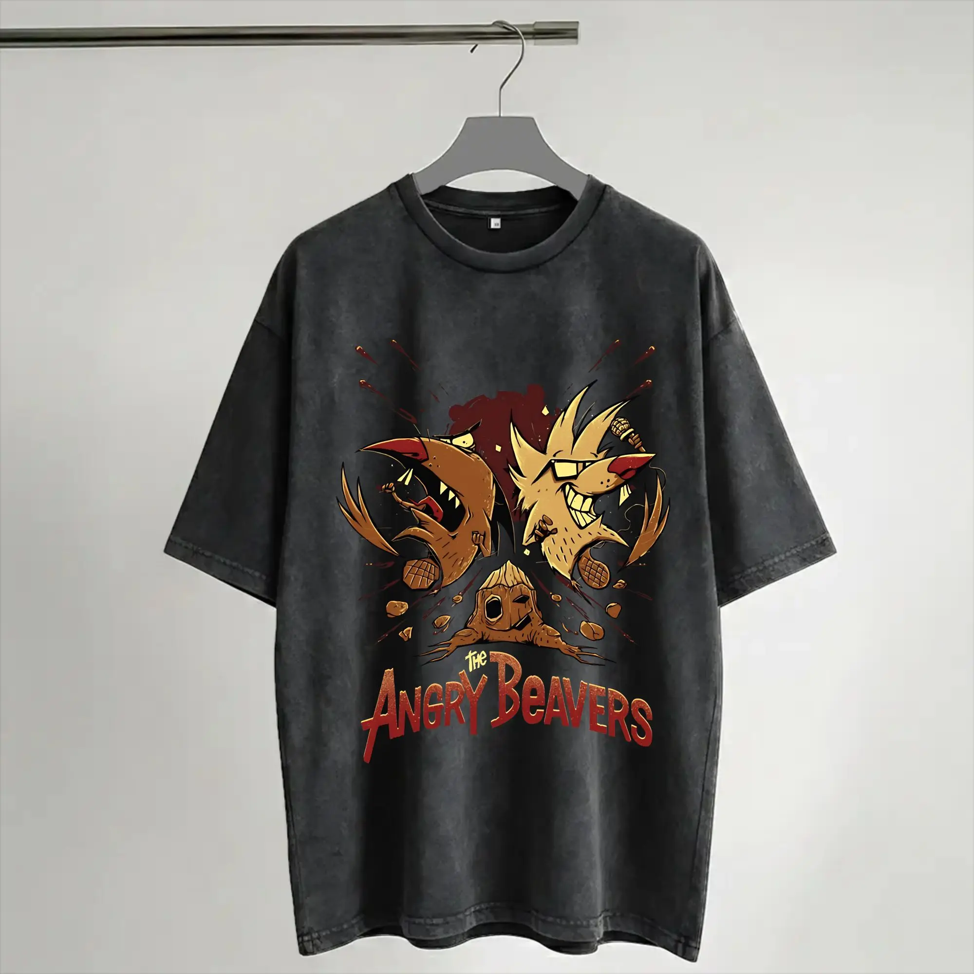 2026 Summer Angry Beavers Daggett & Norbert Feverish  Washed T Shirts Merch Harajuku T-Shirt  Men Women Tee