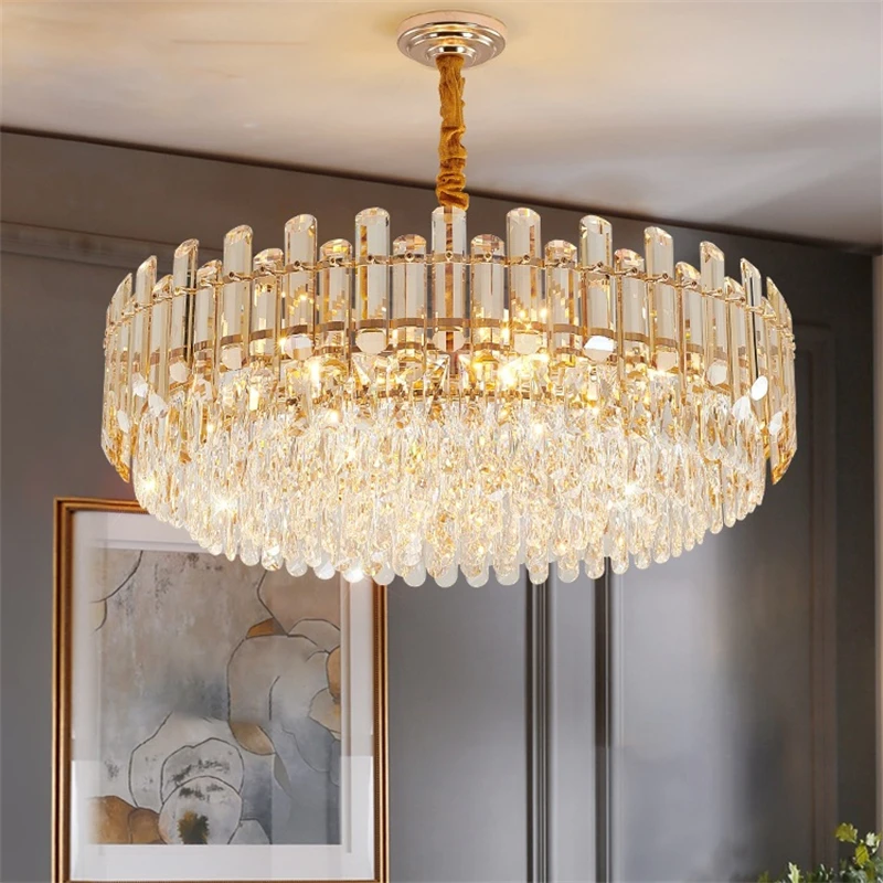 

New Luxury K9 Crystal Chandeliers LED Lamp For Living Room Bedroom Kitchen Dinining Table Luminaire Hanging Light Home Decor