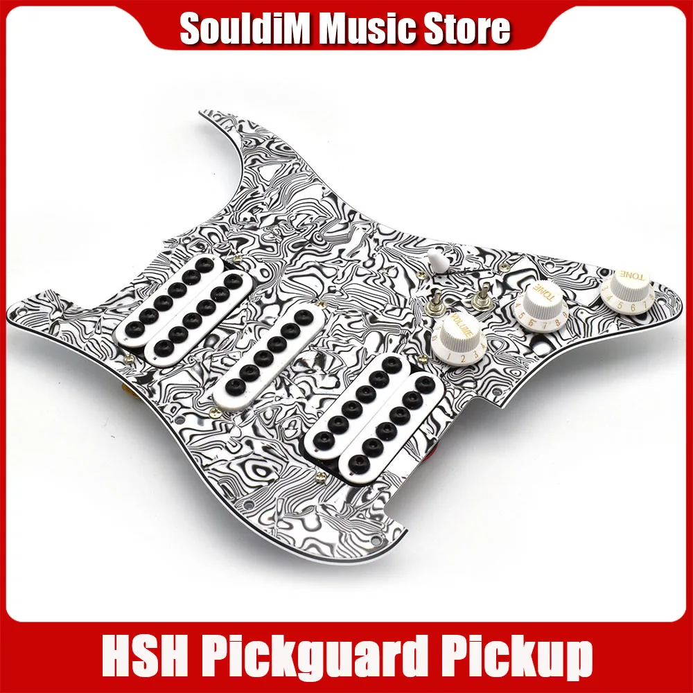 HSH 3-ply Electric Guitar Pickguard Humbucker Pickup with Single Cut Switch Umbrella Screw Prewired Scratchplate Assembly