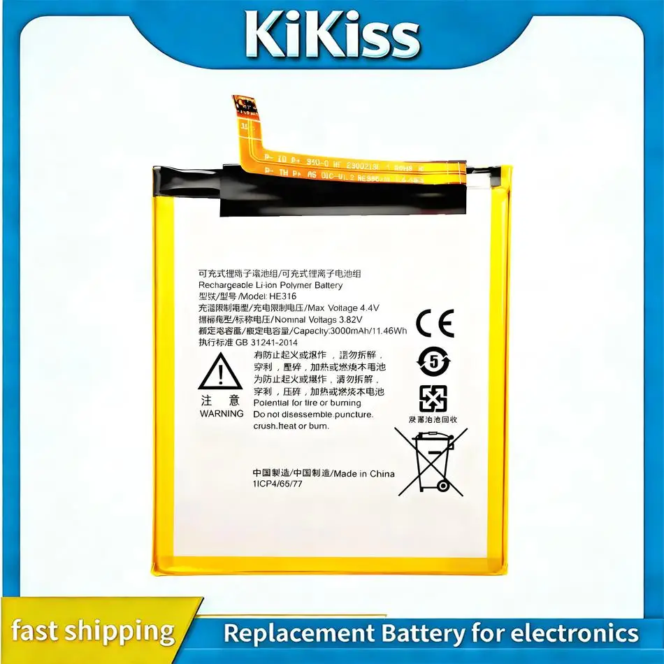 

Аккумулятор для мобильного телефона Nokia 6 TA-1000 TA-1003 TA-1021 TA-1025 TA-1033 TA-1039, 3000 мАч, высокая емкость, HE316