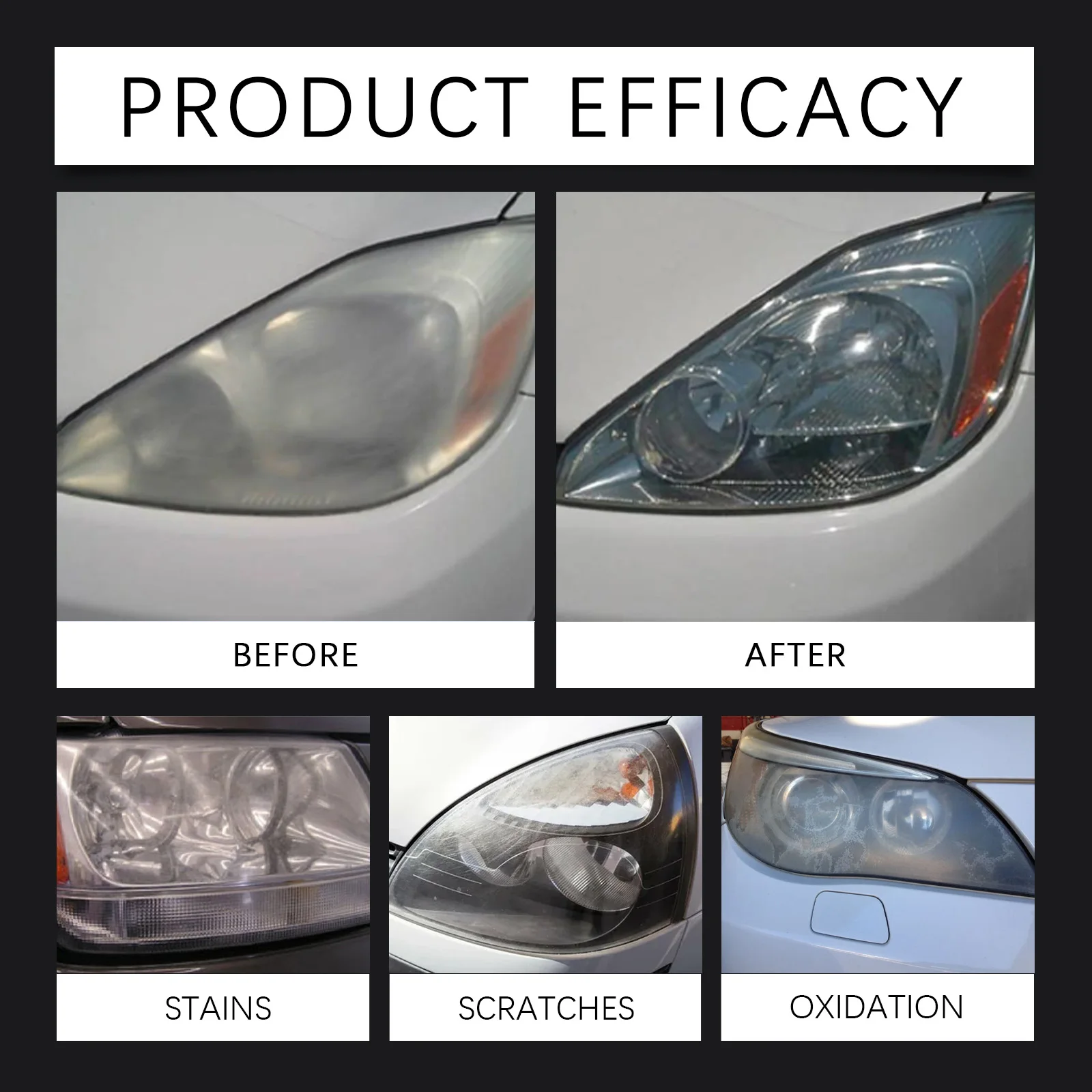 Car Headlight Repair Fluid Restoration Kit Remove Yellowing Fog Scratches Improve Night Driving Safety DIY Car Headlamp Cleaner
