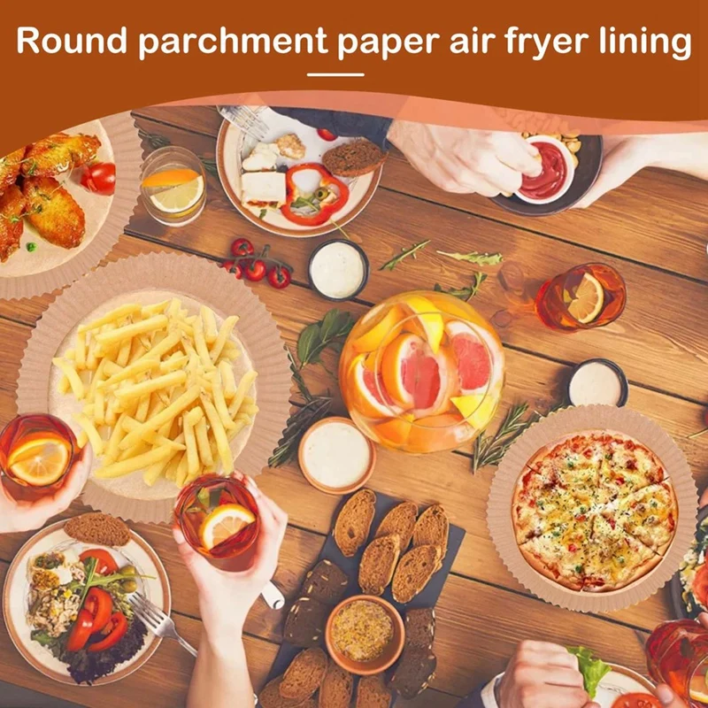 400Pcs Air Fryer Parchment Paper Liners Non-Stick Disposable Air Fryer Liners Basket Unperforated Round Parchment Paper