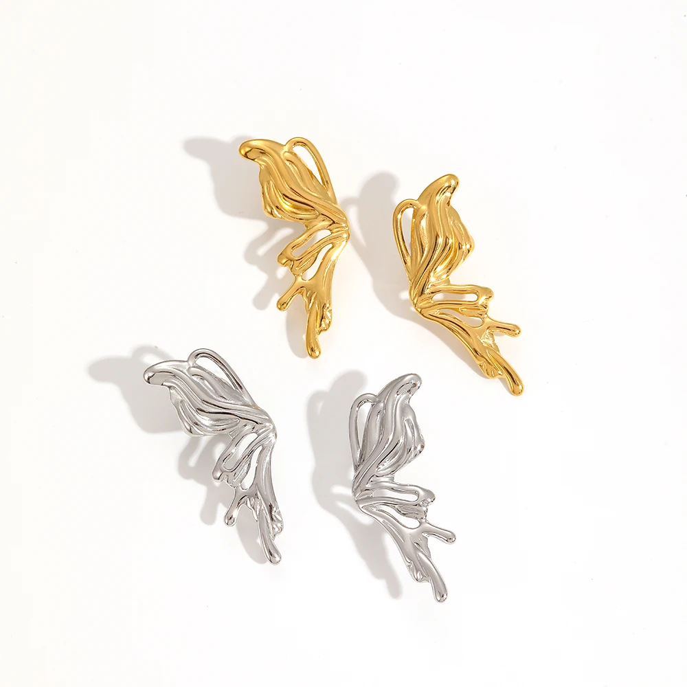 

Waterproof Stainless Steel Butterfly Shape Earrings For Women 2024 New Arrivals Fashion Wedding Aesthetic Jewelry Gifts