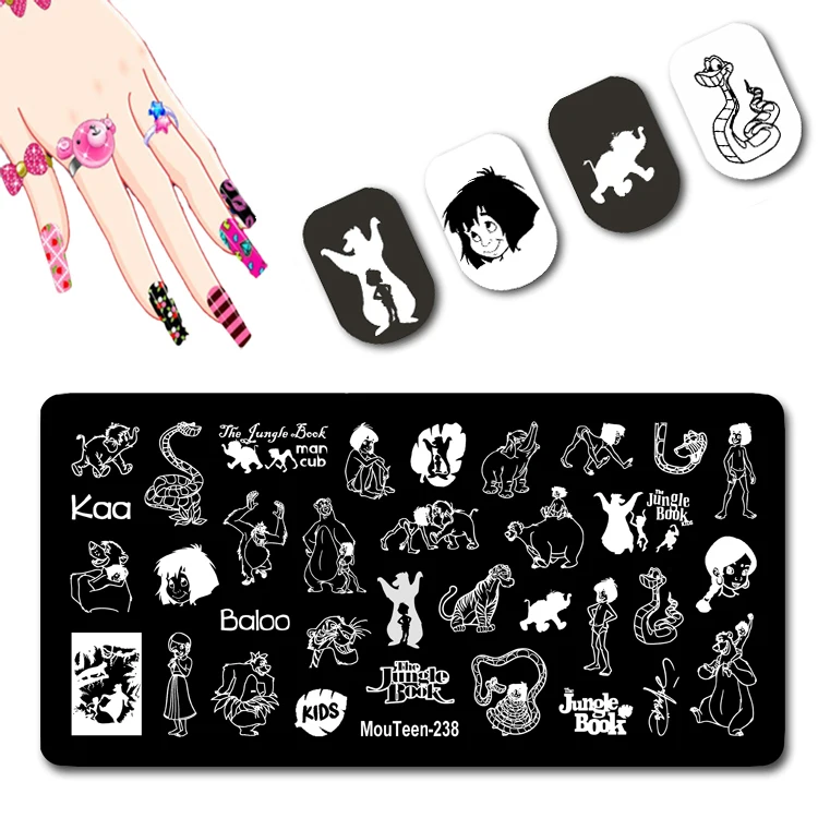 Disney New Jungle Book Nail Stamping Plate Forest Prince Nail Stamp Plate Famous Cartoon Nail Art Stamp#238