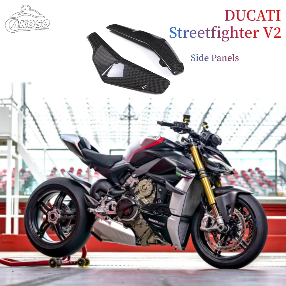 

For Ducati Street Fighter V2 Motorcycle Modification with Carbon Fiber Accessories, Radiator Guard, Side Panel