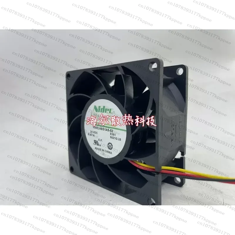 1PCS for ATV610 ATV630 Inverter Fan V80E24BS1A5-52 80x80mm DC24V Cooling Fan Replacement