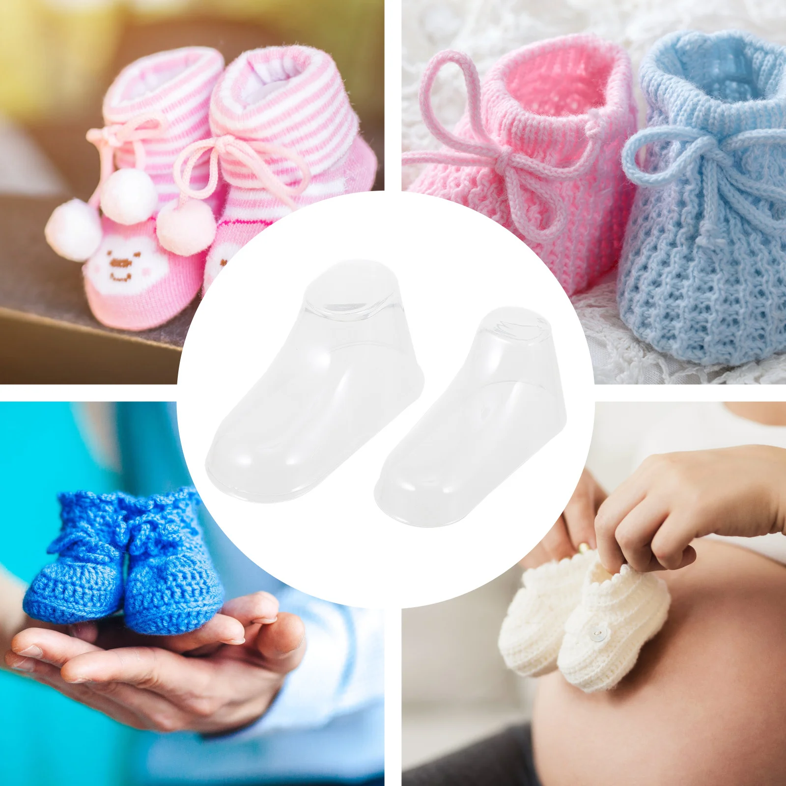

40Pcs Baby Feet Shoe Holder Clear Toddler Shoes Display Stand Practical Durable Plastic Booties Socks Organizer