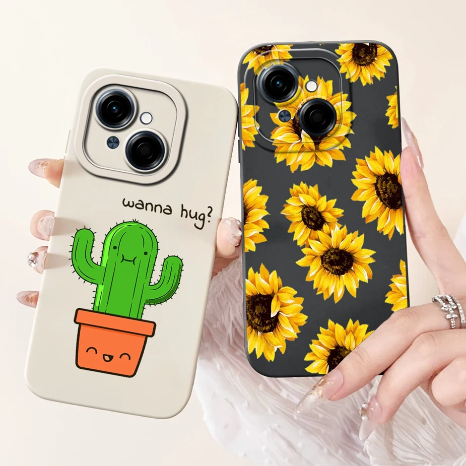 For Tecno Spark GO 1 Case Tecno Pop 9 Stylish Sunflower Pretty Girls Phone Cover Case For Tecno Pop9 Spark Go1 Soft Fundas Coque