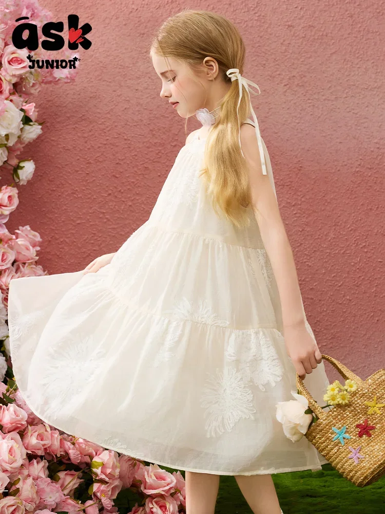 فستان صيفي بتصميم حمالة زهور ثلاثي الأبعاد للفتيات من ASK Junior Tween #3