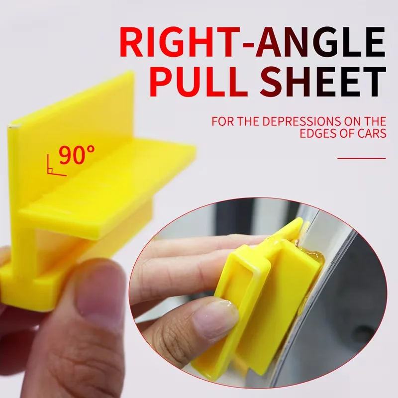 5個入り 車のへこみ修理ツールセット ボディへこみ修理フィルムプルタブ付き ABS製 直角プルツール ドアエッジ用 雹によるへこみ除去キット