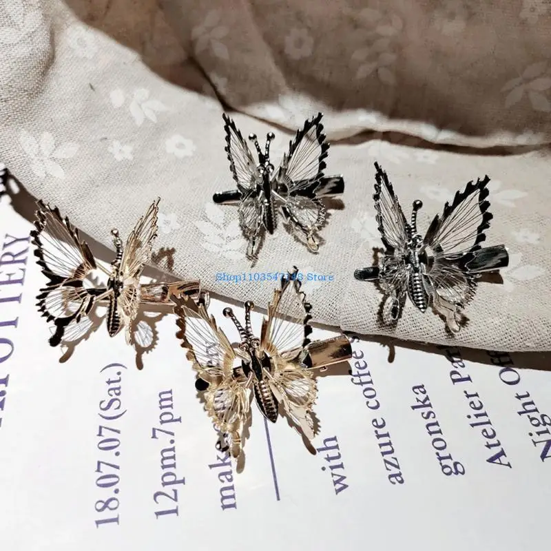 

P88B Move Simulation for Butterfly Hairpin for Women Girl Headdress for Rhinestone Du