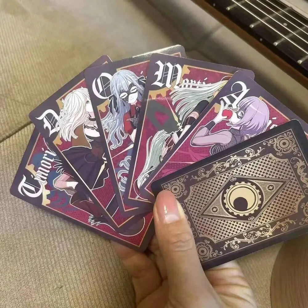 

5PCS Anime Bang Dream Ave Mujica Wakaba Mutsumi Sakiko Togawa Cosplay Tarot Cards Bronzing Laser Small Card Birthday Gifts