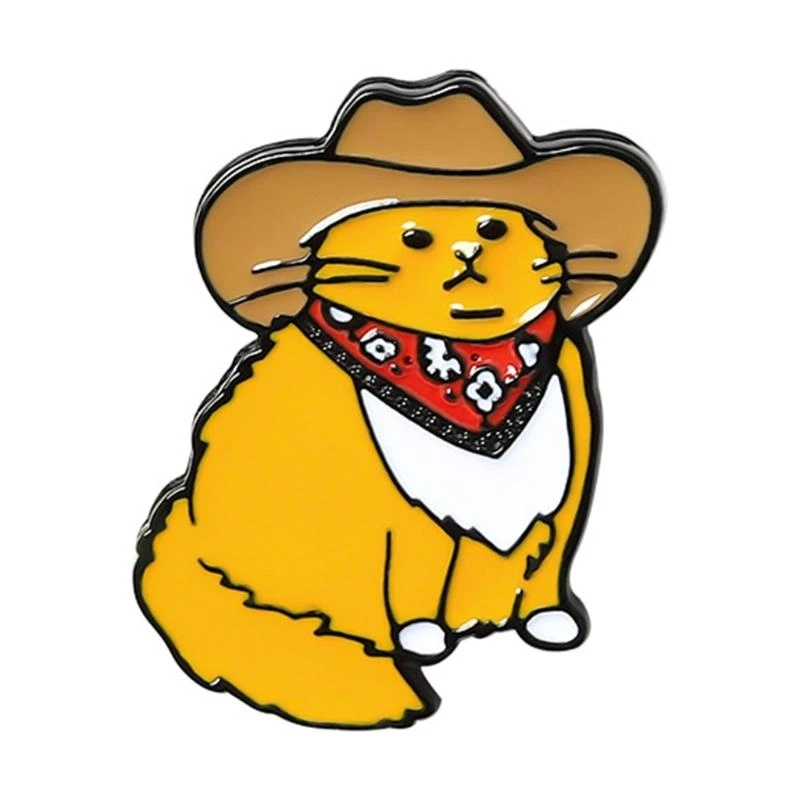 

Western Cowboy for Cat Brooch Lapel Pin Bag Badge Childhood Animal Jewelry