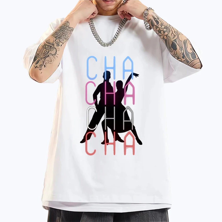 

Funny Hip Hop Cha Cha Cha Print T Shirt Unisex summer 100% Cotton Tops Men Women Casual Oversized harajuku short sleeve T-shirts