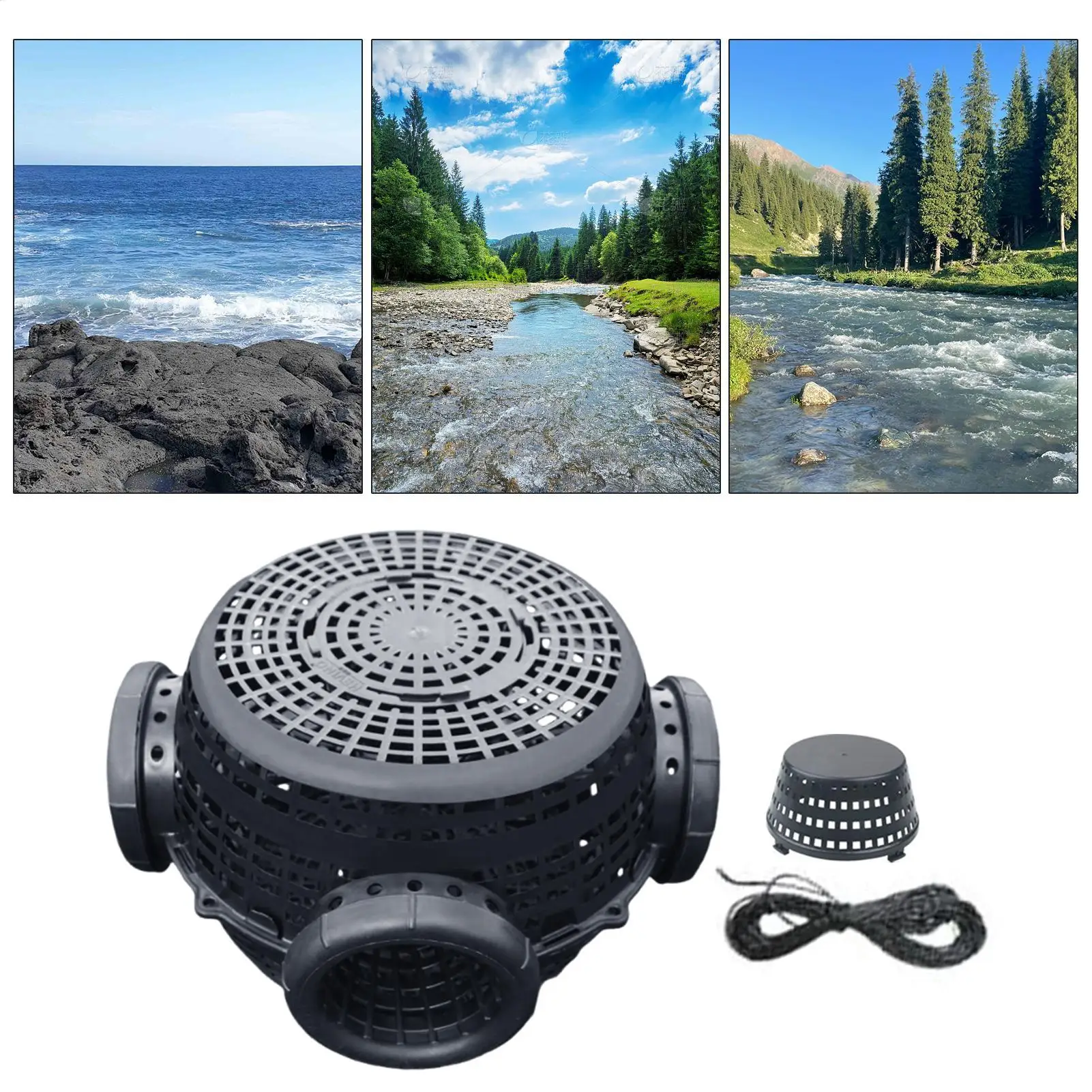 

4 Holes Catch Loach Lobster Mixed Fish Crayfish Catcher Outdoor Fishing Net Cage Plastic Shrimp Trap Cage fishing tools