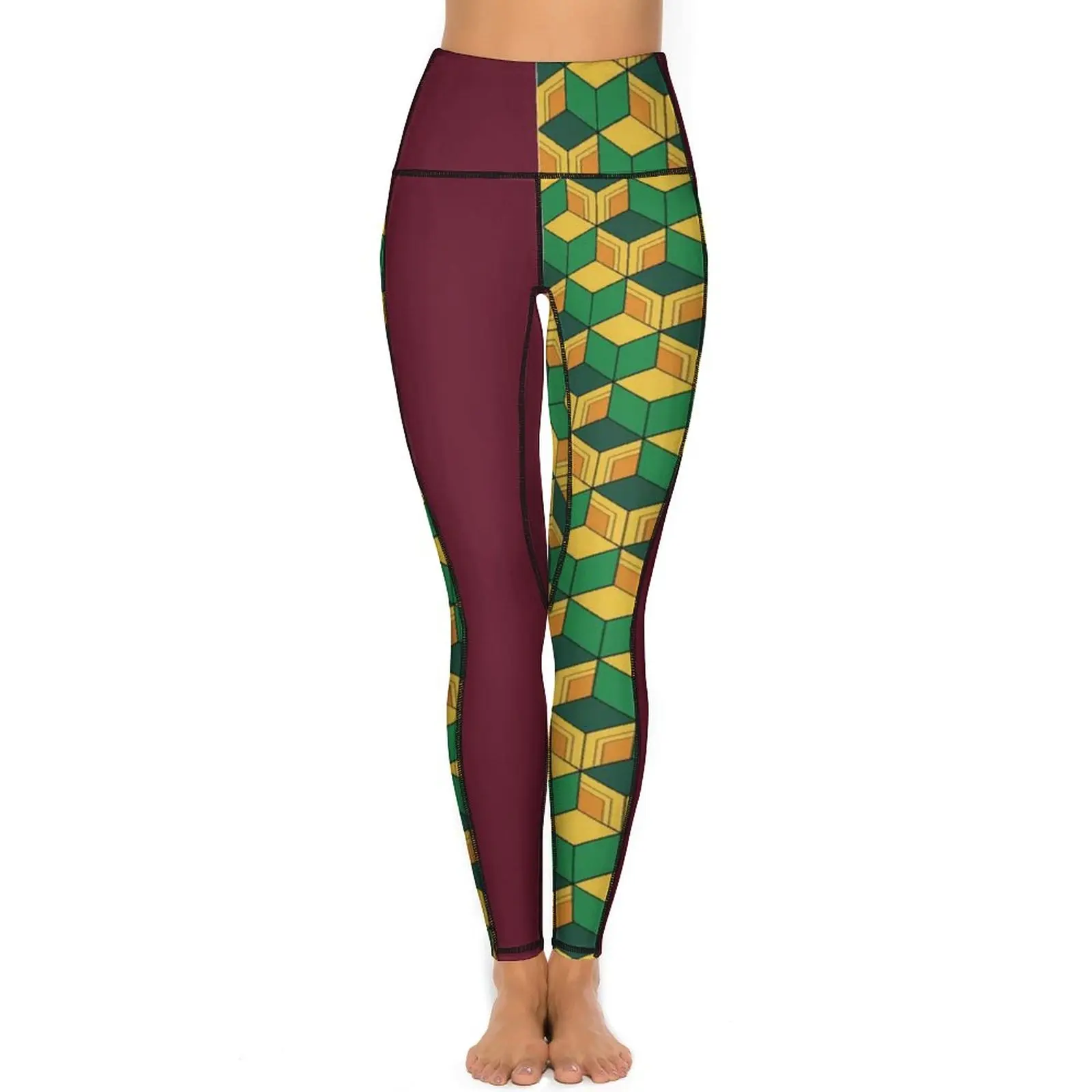 Giyu Tomioka Leggings Sexy Anime Demon Slayer Kimetsu No Yaiba Running Yoga Pants Push Up Sports Tights Pockets Design Leggins