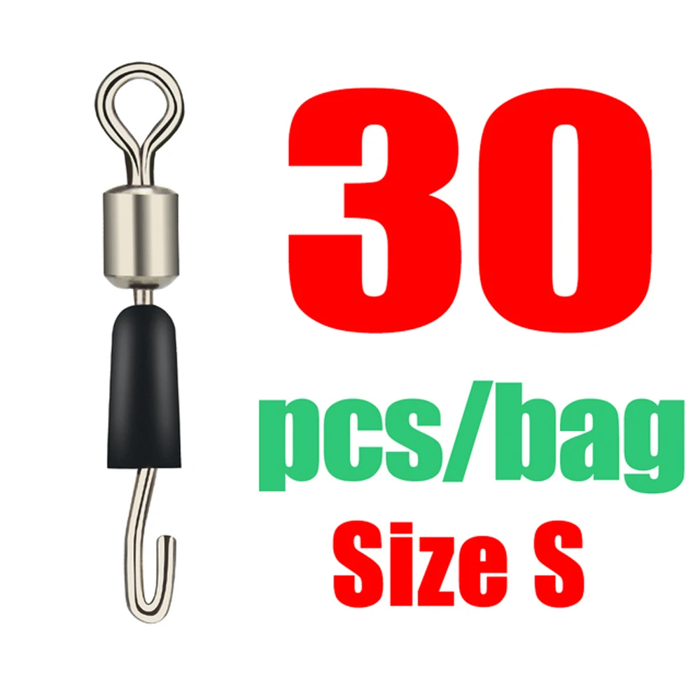 

30/50pcs/lot Fishing Line Quick Link Fast Link Fast Connector Fishing Hook Solid Rings Rolling Bearing Swivel